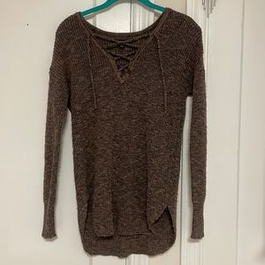 American Eagle, brown knit sweater, size S